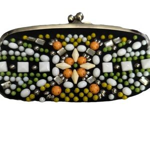 Chloe Embellished Black Clutch